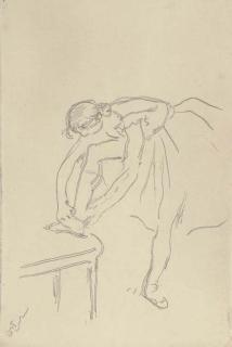 Edgar Degas - Danseuse mettant son chausson; Mademoiselle Natalie Wolkonska; Loges d\'Atrices; and Danseuses dans la coulisse