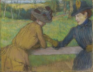 Edgar Degas - Deux femmes appuyées à une barrière (Conversation)