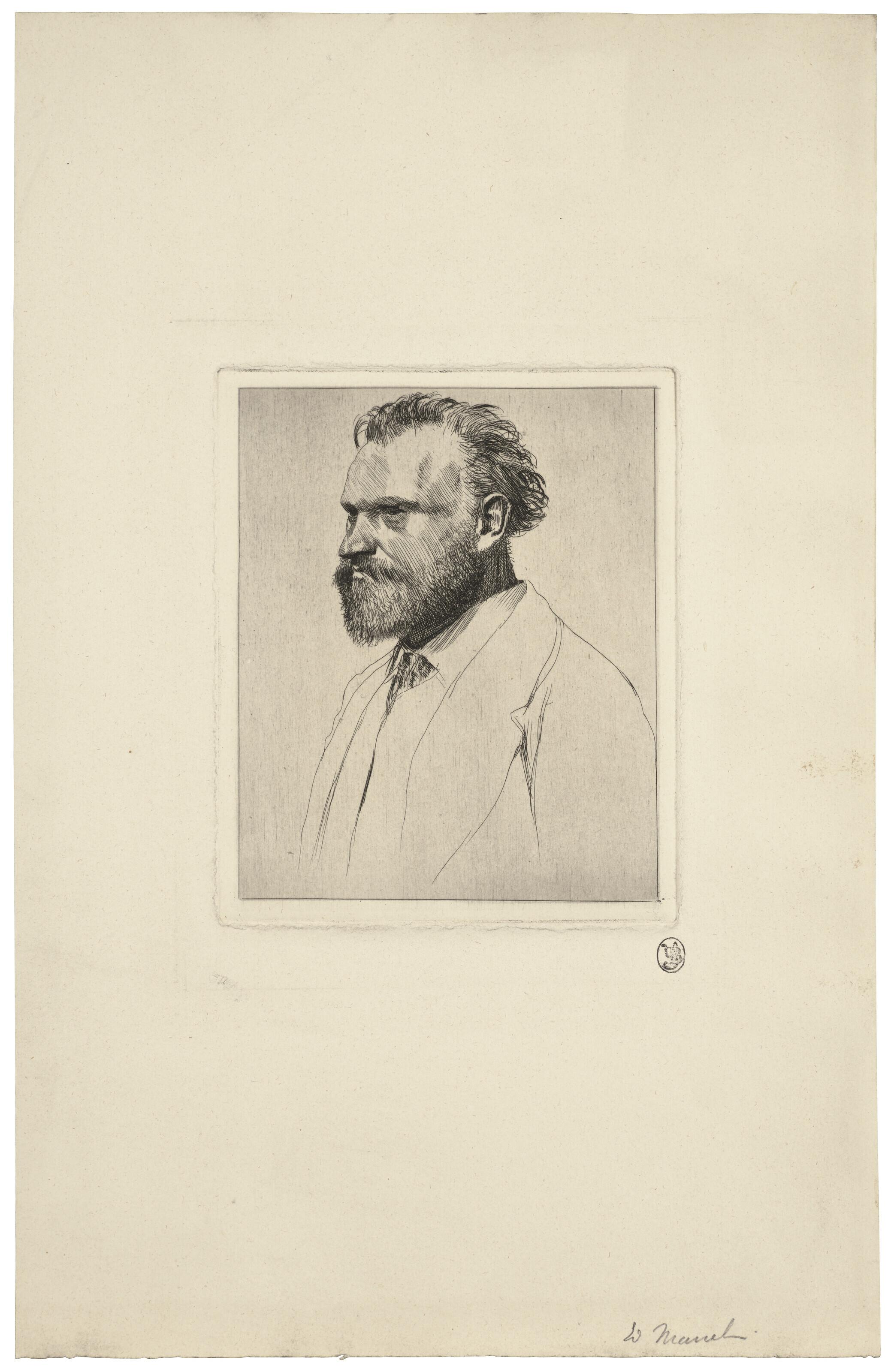 Edgar Degas - Edouard Manet, Bust-Length Portrait
