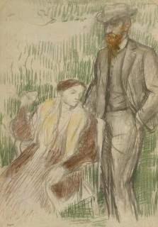 Edgar Degas - Esquisse Pour Un Portrait De M. Et Mme. Louis Rouart