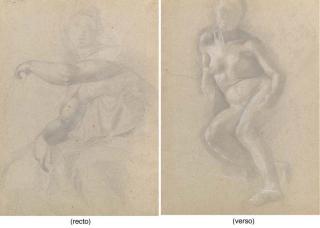 Edgar Degas - Etude D\'Après la Sybille de Michelangelo (Recto); And Etude de Nu (D\'Après Des Tableaux Anciens de L\'École Italienne) (Verso)