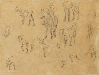 Edgar Degas - Etude De Chevaux Et Cavalier