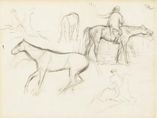 Edgar Degas - Etude De Chevaux Et De Cavaliers
