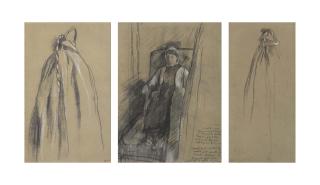 Edgar Degas - Etude De Rideau; Femme Assise Dans Un Fauteuil; Etude De Rideau