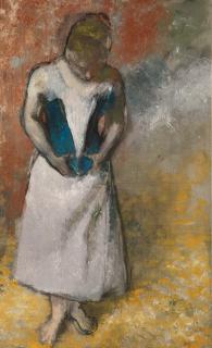 Edgar Degas - Femme Debout Et Vue De Face Agrafant Son Corset
