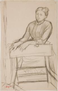 Edgar Degas - Femme s\'appuyant à un fauteuil (A study for Hélène Rouart in her Father\'s Study)