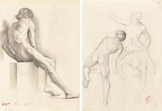 Edgar Degas - Homme Nu Assis - Recto Étude D’Hommes - Verso