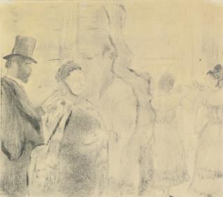 Edgar Degas - Ludovic Halévy Meeting Mme. Cardinal Backstage (Janis 196; Adhémar 56)