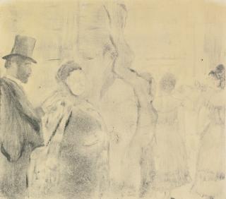 Edgar Degas - Ludovic Halévy Meeting Mme. Cardinal Backstage (Janis 196; Adhémar 56)