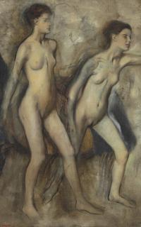 Edgar Degas - Petites filles spartiates provoquant des garçons (Jeunes spartiates s\'exerçant à la lutte)