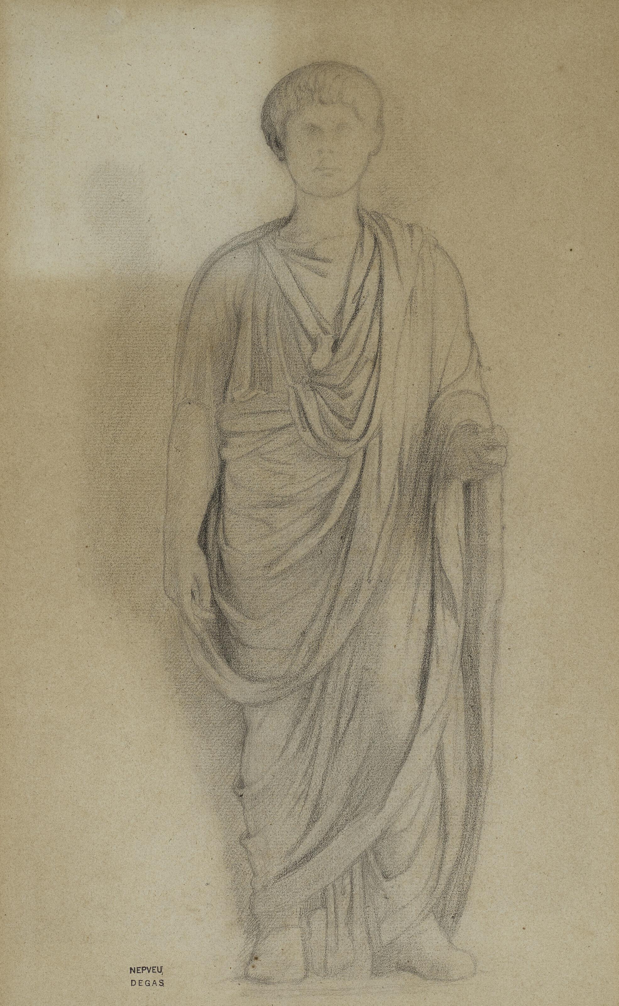 Edgar Degas - Study of a Roman statue of a boy wearing a toga