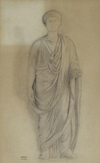 Edgar Degas - Study of a Roman statue of a boy wearing a toga