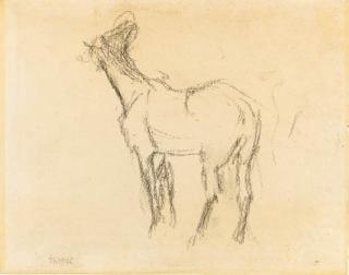 Edgar Degas - the first: Study of a Horse raising his Head towards the Left; the second: Study of a Horse raising his Head to the Right