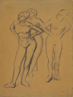 Edgar Degas - Trois femmes debout (étude de nu)