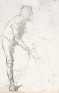 Edgar Degas - Un homme légèrement penché soutenant une femme