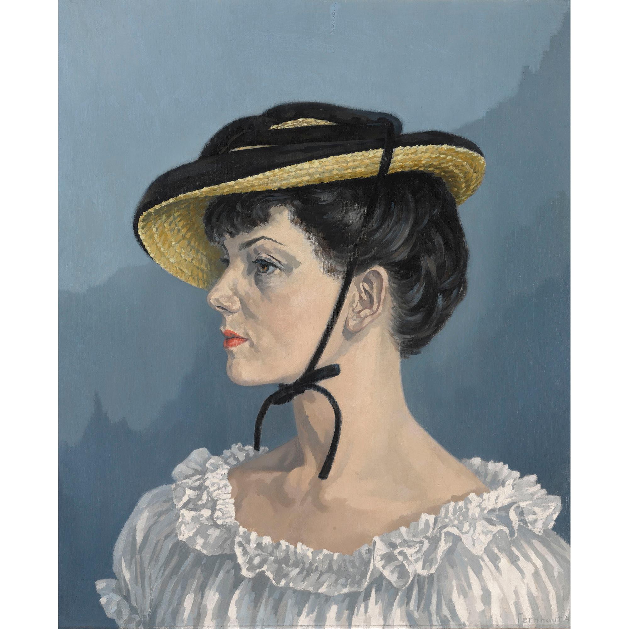 Edgar Fernhout - Netherlander Jonge Vrouw Met Hoed