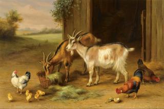 Edgar Hunt - Pair Of Farmyard Scenes