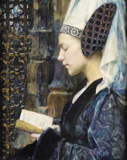 Edgar Maxence - Young Lady In Profile Reading