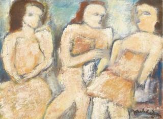 Edgar Melik - Trois Femmes Conversant