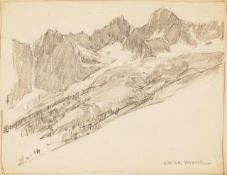 Edgar Payne - High Sierras Slope and Canyon Landscape (a group of two) first 8 1/2 x 11 in., second 8 1/2 x 8 3/4 in. each unframed