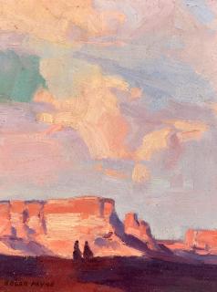 Edgar Payne - Riders in Canyon de Chelly 9 x 7 in. framed 15 x 13 in.