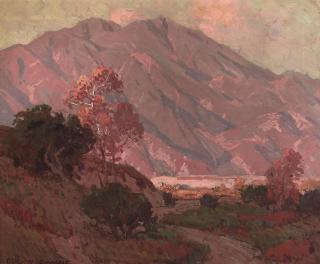 Edgar Payne - Shadows Along the San Gabriel Mountains 19 3/4 x 23 3/4 in. framed 24 x 28 1/4 in.