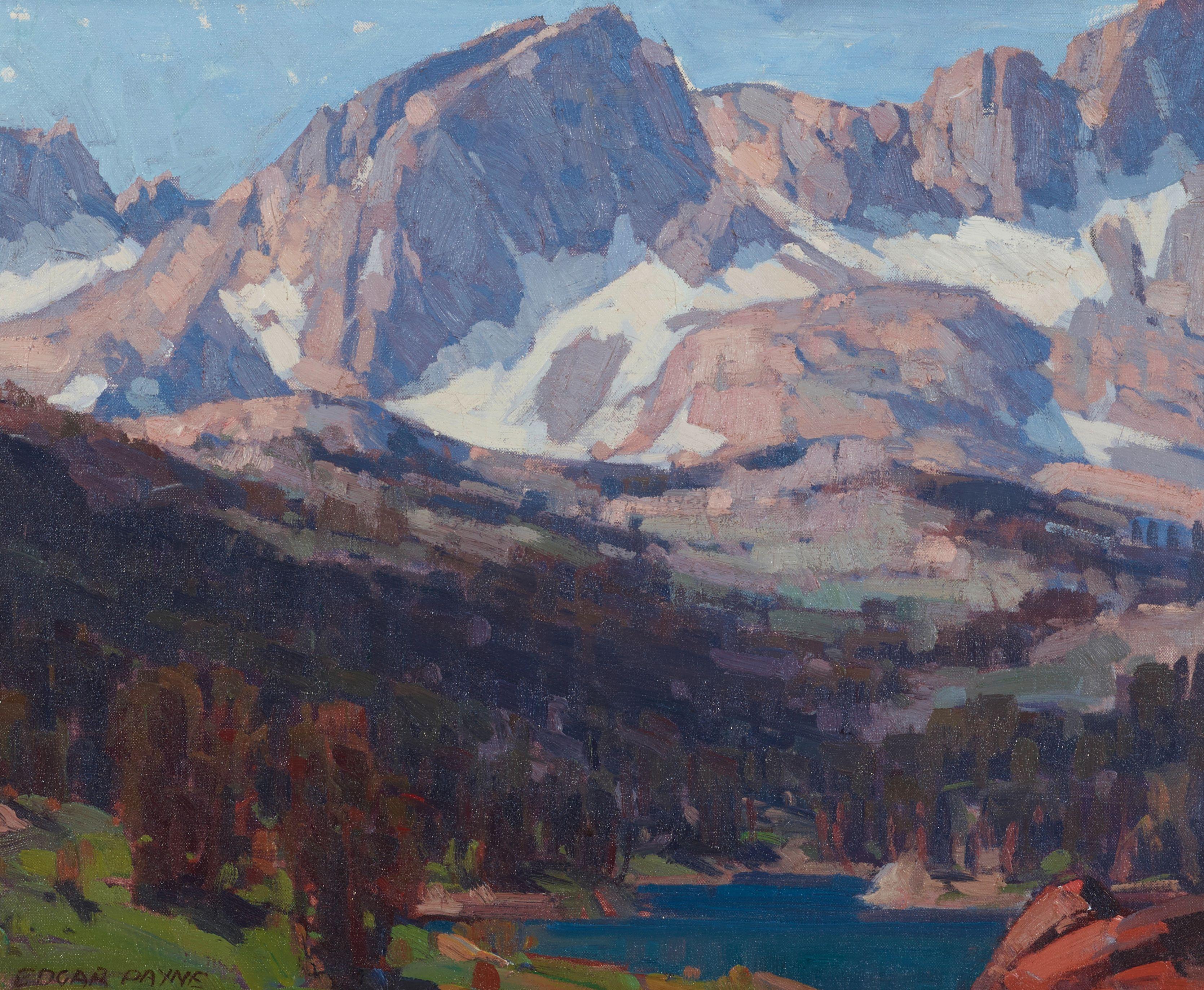 Edgar Payne - Sierra Mountain Landscape with Mirror Lake