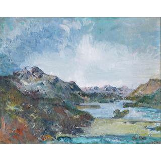 Edgar Vital - Blick Auf Piz Margna Und Silsersee, 1946 View Of Piz Margna And Lake Sils, 1946