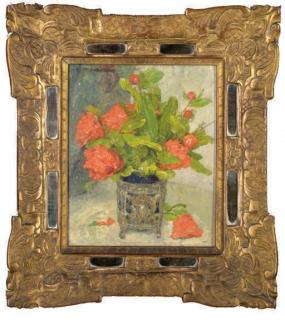 Edgard Maxence - Vase aux fleurs rouges