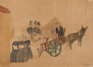 Edgard Tytgat - Jeunes femmes emportées sous le regard des gendarmes