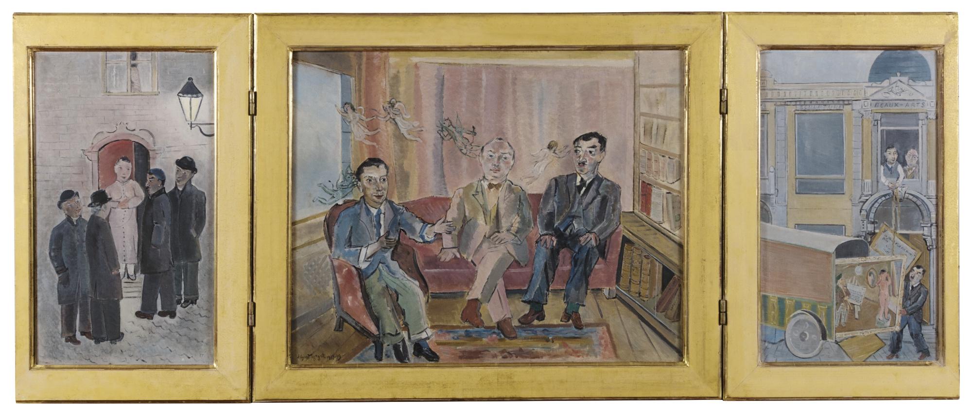 Edgard Tytgat - La Chute Des Anges Gardiens, Triptyque (Les Messieurs De Verviers)