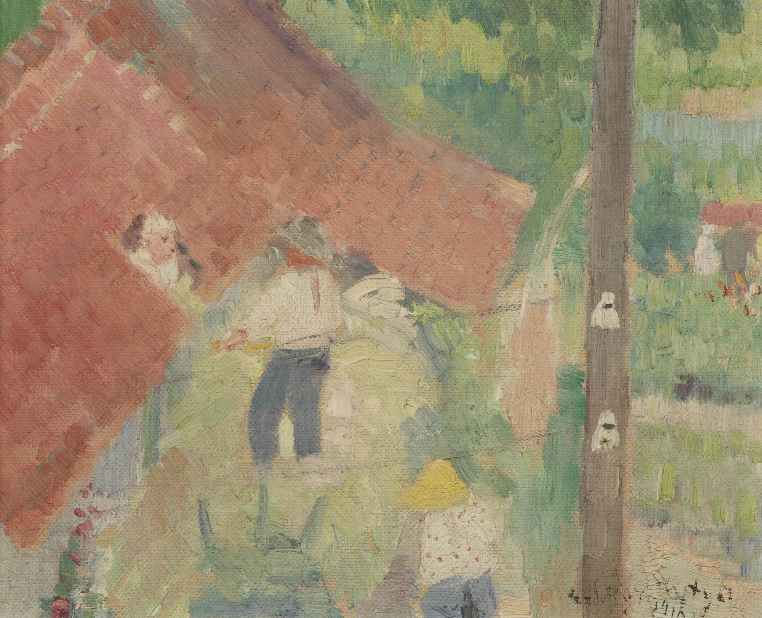 Edgard Tytgat - Paysans entrant le foin par la lucarne du grenier, Watermael