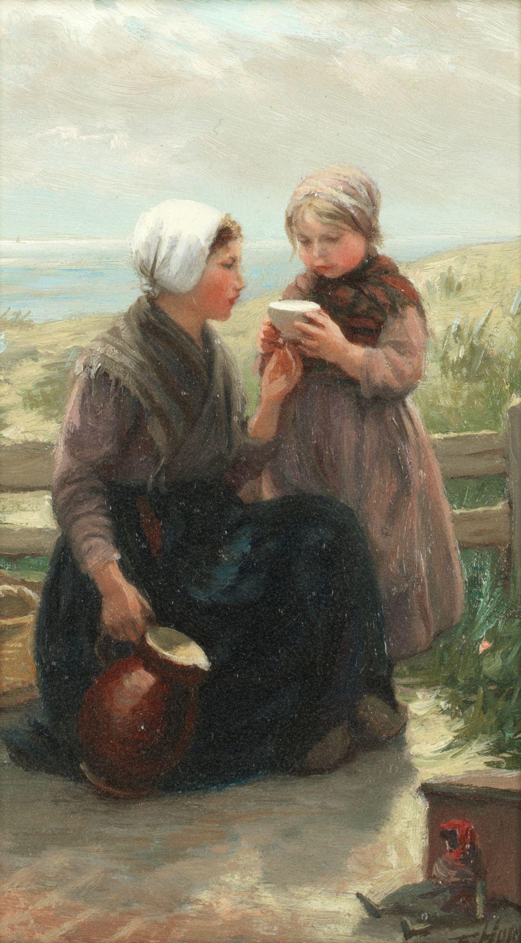 Edith Hume - A Drink In The Dunes, Knitting By The Shore; A Pair
