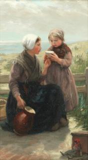 Edith Hume - A Drink In The Dunes, Knitting By The Shore; A Pair