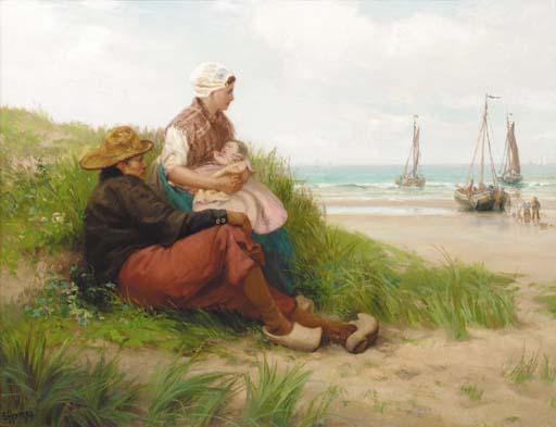 Edith Hume - The Dutch fisherman\'s family awaiting the return of the fleet