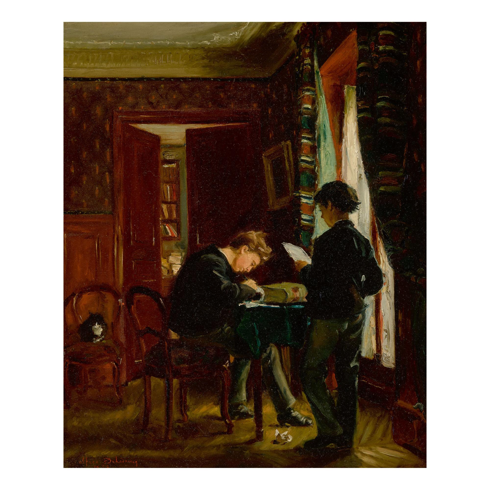 Edmé-Alexis-Alfred Dehodencq - Two Brothers In A Study, Presumed To The Be The Children Of The Painter