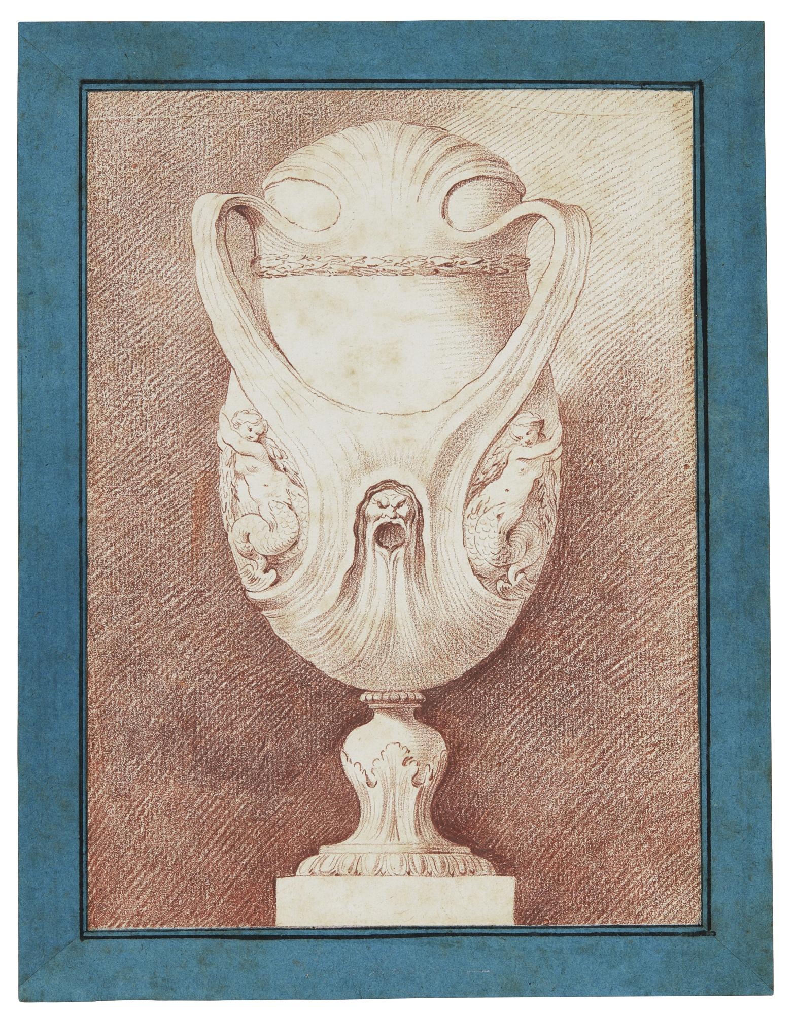 Edmé Bouchardon - Design For A Covered Vase, The Handle Joined To The Lid