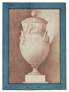 Edmé Bouchardon - Design For A Covered Vase, With Gadrooned Body
