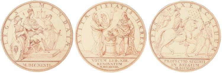 Edme Bouchardon - La révision des lois (WA 22; FM 103); Le renouvellement du Voeu de Louis XIII (WA 30, FM 75); et Le départ de Louis XV pour la Flandre (WA 12, FM 83)