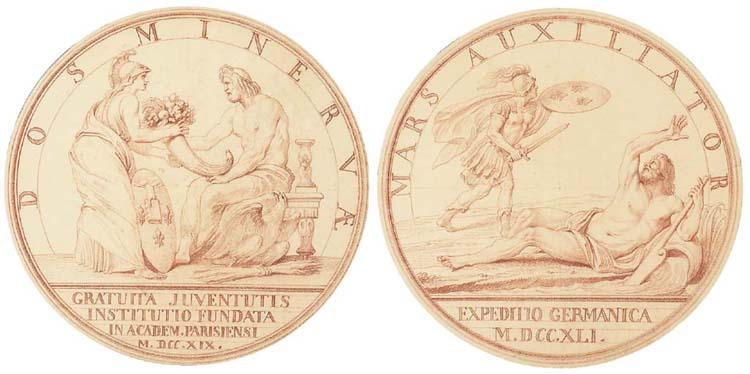 Edme Bouchardon - L\'instruction gratuite (WA 23, FM 15); et Les secours envoyés à l\'électeur de Bavière (WA 14, FM 81)