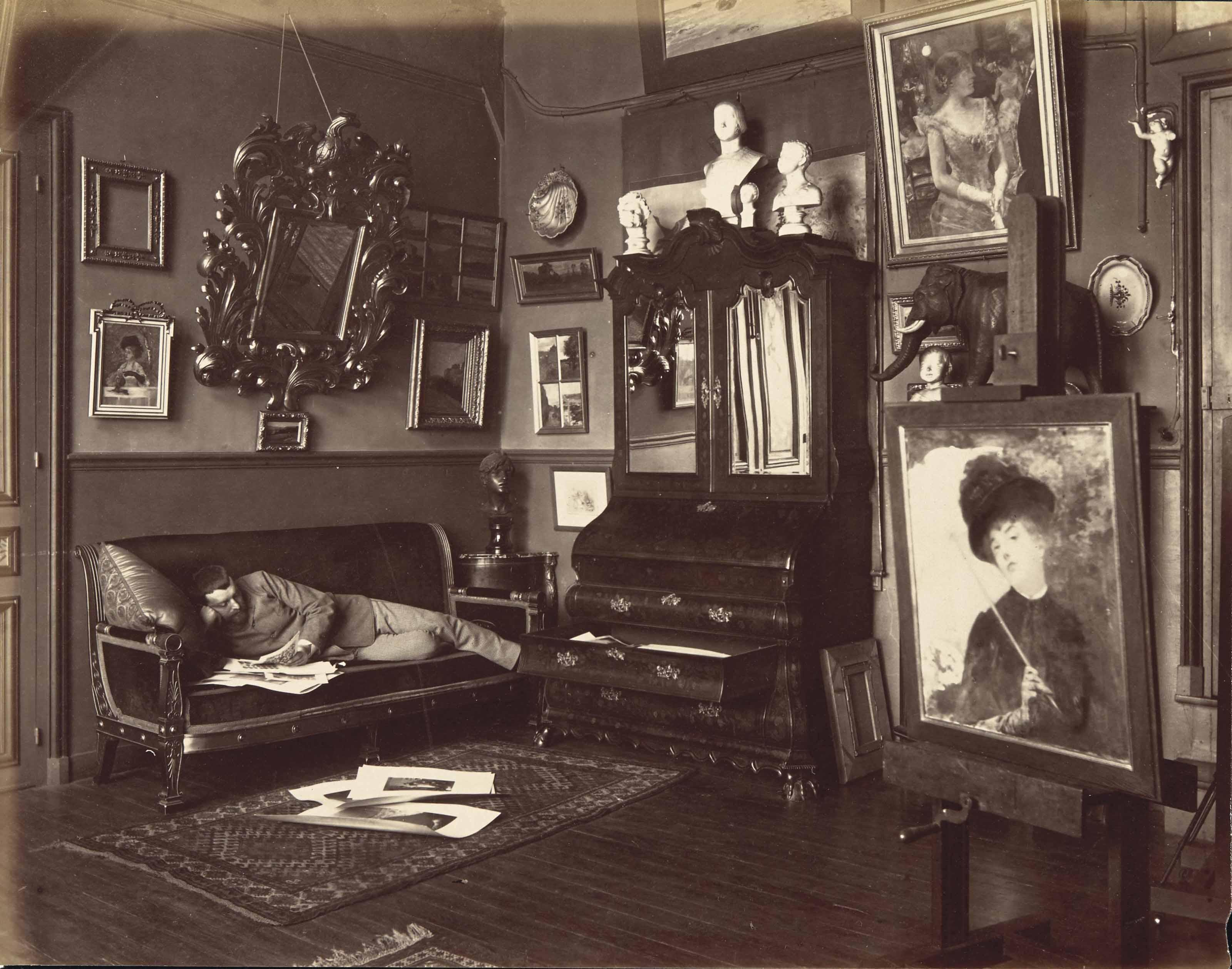 Edmond Bénard - Le peintre   Henri Gervex   dans son atelier, 1880-1900