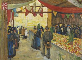 Edmond Bille - Marché À Sion Market In Sion