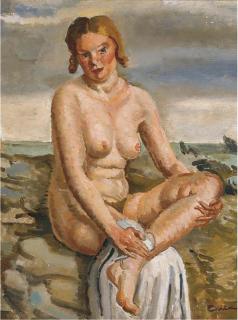 Edmond Ceria - Baigneuse au bord de la mer