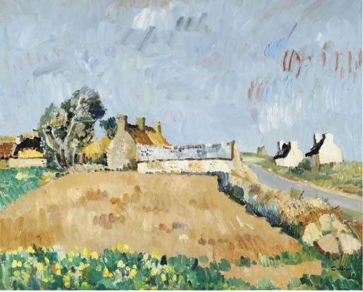 Edmond Céria - Cottages in a French landscape
