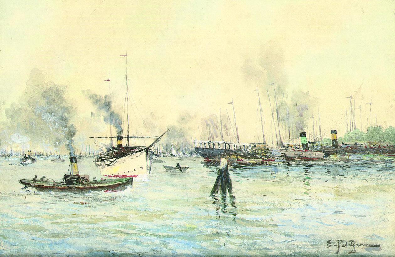 Edmond Marie Petitjean - Le port, Bordeaux