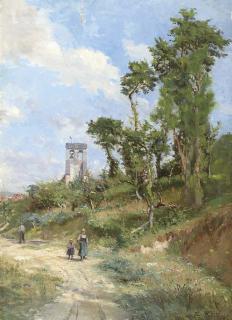 Edmond Marie Petitjean - Paysage en été