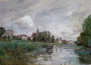 Edmond Marie Petitjean - Vue de Moret-sur-Loing