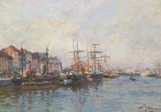 Edmond-Marie Petitjean - Vue D\'Un Port