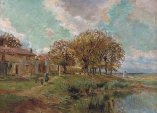 Edmond Petitjean - Ferme au bord de la rivière