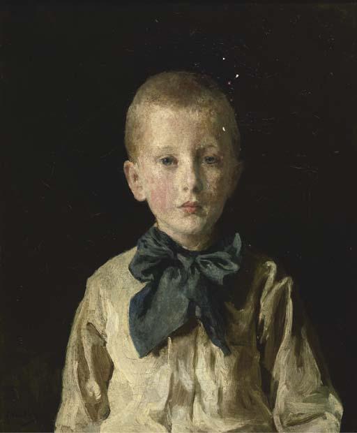 Edmond Theodor van Hove - Boy with a blue ribbon